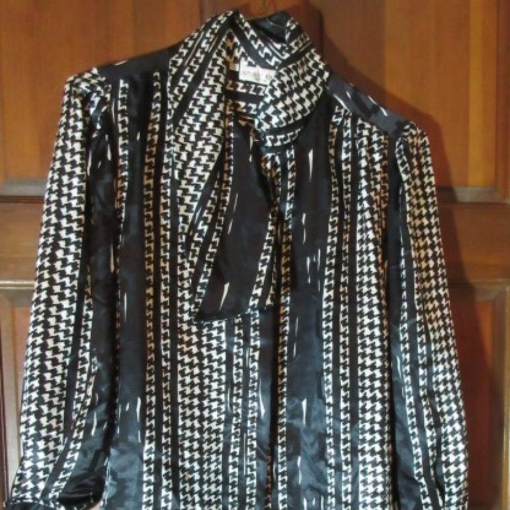 STUART LANG 10P BLACK WHITE Long Sleeve